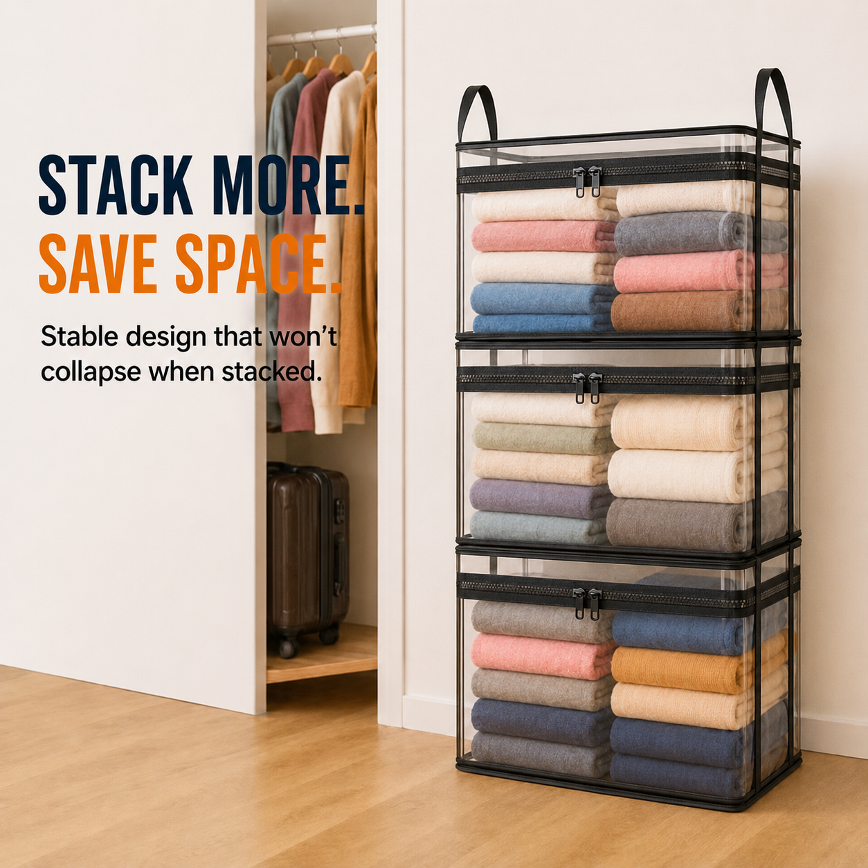 ✨Large Heavy-🛒Duty Thick Clear Storage Bag for Clothes, Moving & Storage💪-Viral